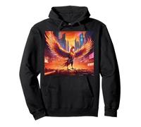 "Fiery Phoenix Rebirth: Rising from the Ashes" Pullover Hoodie