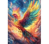 Fiery Phoenix Rising from The Ashes 500 Pieces Classic Jigsaw Puzzle Animal Plant Puzzle for Adults Concentration Training Wall Art Mental Exercise Cardboard 500 PCS