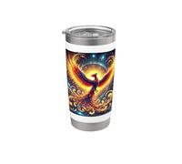 Fiery Phoenix Rising in a Luminous Night Sky Stainless Steel Insulated Tumbler