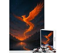 Fiery Phoenix Rising Over Lake for Adults 1000 Piece Jigsaw Puzzle Art Work Gifts Improve Memory Toy Wall Decor for And from 14 Years And over (38x52cm)