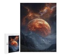 Fiery Planet Over Mountain Range Puzzle 1000 Teile Schwer Puzzle Spielzeug Lernspiel Impossible Herausforderungsspielzeug Für Erwachsene Kinder 500 PCS