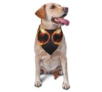 Fiery Red And Black Flame Printed Graphic Pet Triangle Scarf For Dogs & Cats, Adjustable Cute Pet Bandana For & Photo Shoots