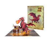 Fiery Red Dragon Fantasy 3D Pop Up Greeting Card