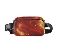 Fiery Red Nebula Space Fashionable Crossbody Bag Waist Packs for Women Men Mini Belt Bag with Adjustable Strap for Travel Shopping Running