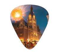 Fiery Red Street guitar picks in three different thicknesses, suitable for electric guitar and band players