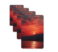 Fiery red sunset Car Air Freshener Cards for Women Men 4 Pack Cute Car Accessories Long Lasting Scent Car Diffuser Hanging Auto Aromatherapy Tablets Car Fresheners Gifts