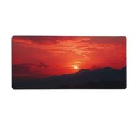 Fiery red Sunset Desk Pad Protector Leather Office Desk Mat XXL Large Gaming Mouse Pad Non-Slip Waterproof Desktop Computer Keyboard Mat for Office Home 35.5 X 16 in