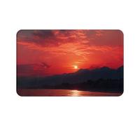Fiery Red Sunset Doormat 20 X 31.5 Inch Welcome Mat Non-Slip Absorbent Bath Rug Soft Washable Floor Mat Carpet for Kitchen Bedroom Bathroom Home Decor