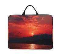 Fiery red Sunset Laptop Case Sleeve 14 inch Shockproof Protective Notebook Case Travel Laptop Bag with Handle Waterproof Computer Cover Briefcase Handbags for Men Women