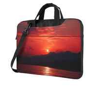 Fiery Red Sunset Laptop Shoulder Bag For Men Women Briefcase Messenger Bag W/Strap Handle Waterproof Laptop Sleeve Bag 15.6 Inch