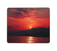 Fiery red sunset Mouse Pad with Stitched Edge, Comfortable Mouse Pads with Non-Slip Rubber Base Gaming Mouse Mat Washable Mousepads Computers Laptop Desk Accessories for Office 8.3 x 10.3 in