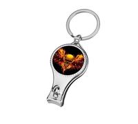 Fiery Skull with Wings Cute Nail Clippers for Uniex Adults Metal Sharp Curved Fingernail and Toenail Clipper Cutters