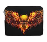 Fiery Skull with Wings Trendy Laptop Bag Computer Carrying Case Lightweight Briefcases for Working