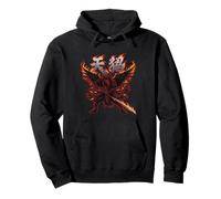 Fiery Tengu Warrior Japanese Mythology Demon Pullover Hoodie