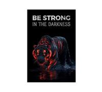 Fiery Tiger in Darkness Canvas Poster Wall Art Decor Print Picture Paintings for Living Room Bedroom Decoration 16x24inch(40x60cm)