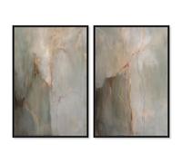 Fiery Traces Set Canvas Print Gold Boho Wall Decor Set by Art Remedy, Black Frame, 10 x 15