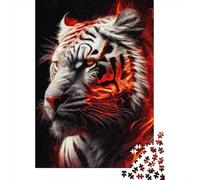 Fiery White Tiger Adult Jigsaws 1000 Piece Recycled Paper Blaze PredatorPuzzle for Adults And Age 12 Years Up Jigsaw Puzzle Fun Challenging Home Activity Great Gift 38x26cm/1000pcs