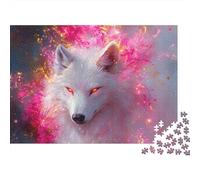 Fiery White Wolf Wooden Jigsaw Puzzle Waterproof 1000 Piece Puzzles for Adults Gifts Impossible Home Decoration
