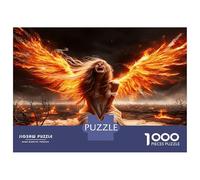 Fiery Winged Lady 1000 Piece Classic Jigsaw Puzzle Blazing Angel Jigsaw Puzzle Bundle Extra-Thick Cardboard Stress Relief Travel Adults Kids Age 12 Years Up 70x50cm/1000pcs