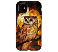 Fiery Winged Owl with Mosaic Forest Glow Case for iPhone 11