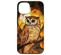 Fiery Winged Owl with Mosaic Forest Glow Case for iPhone 13