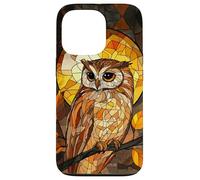 Fiery Winged Owl with Mosaic Forest Glow Case for iPhone 13 Pro