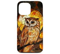 Fiery Winged Owl with Mosaic Forest Glow Case for iPhone 13 Pro Max