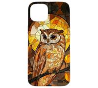 Fiery Winged Owl with Mosaic Forest Glow Case for iPhone 15 Plus