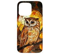 Fiery Winged Owl with Mosaic Forest Glow Case for iPhone 15 Pro Max