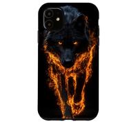 Fiery Wolf Art Wild Animal Flame Effect Case for iPhone 11