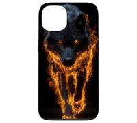 Fiery Wolf Art Wild Animal Flame Effect Case for iPhone 13