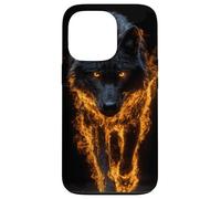 Fiery Wolf Art Wild Animal Flame Effect Case for iPhone 13 Pro