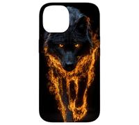 Fiery Wolf Art Wild Animal Flame Effect Case for iPhone 14