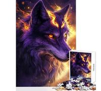 Fiery Wolf Spirit - 1000 Piece Jigsaw Puzzle for Teenagers Support Memory Strength And Retention Gentle Calm Leisure Activity (50X75cm)