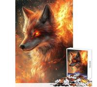 Fiery Wolf Spirit - Puzzles for Teenagers 1000 Piece Support Memory Strength And Retention Gentle Calm Leisure Activity (50X75cm)