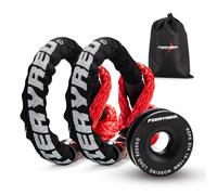 FIERYRED 2PCS Synthetic Soft Shackles with Snatch Ring,1/2x22 Inch, 38000lbs Towing, 44000lbs Breaking Strength for Off-Road Vehicle Recovery