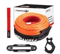 FIERYRED Synthetic Winch Rope 3/8 Inch 100FT - 23809Ibs Winch Line Cable Rope with Winch Hook Fairleads for 4WD Off Road Vehicle ATV UTV SUV SUV Trucks