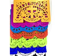 Fiesta Brands 30 Frontales Pack Altar de Ofrendas Dia de Muertos Day of The Dead Decoration Colorful Medium Size Tissue Paper Mexican Papel Picado.