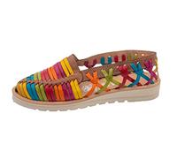 Fiesta Brands womens Mexican Sandal, Rainbow Stripes, 5 UK