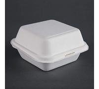 Fiesta Compostable Bagasse Burger Box 84x153x150mm (Pack 500)
