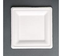 Fiesta Compostable Bagasse Square Plates 204mm (Pack of 50)