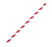 Fiesta Compostable Bendy Paper Straws Red Stripes (Pack of 250)