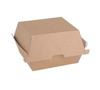 Fiesta Compostable Board Burger Boxes, Brown, Pack of 150