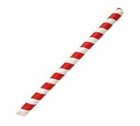 Fiesta Compostable Bubble Tea Straw Red & White 12x210mm (150 Pack)