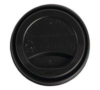 Fiesta Compostable Coffee Cup Lids CPLA 340ml 12oz, Black, Green, 340 ml