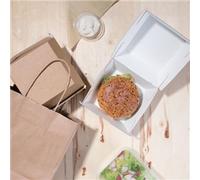 Fiesta Compostable Kraft Burger Boxes Large 112mm (150 Pack)