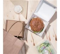 Fiesta Compostable Kraft Burger Boxes Small 105mm (200 Pack)