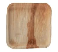 Fiesta Compostable Palm Leaf Plates Square, 250x250mm (Pack 100), Brown
