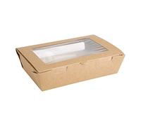 Fiesta Compostable Salad Box with PLA Window - 1200ml (Pack 200)