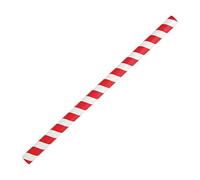 Fiesta Green Compostable Paper Smoothie Straws Red Stripes (Pack of 250)